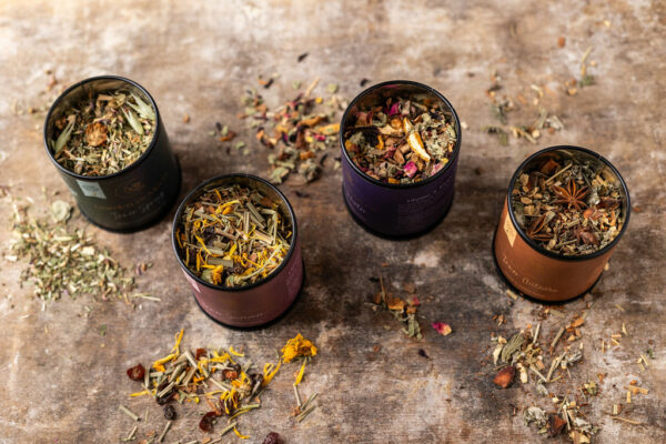 Inner Seasons Tea Set open tea tins