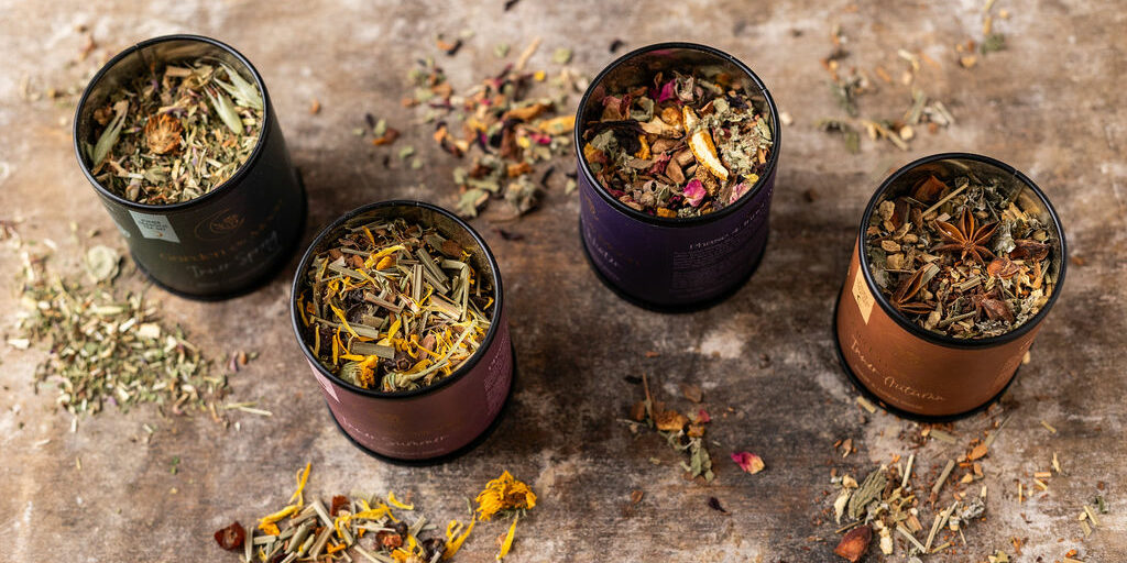 Inner Seasons Tea Set open tea tins