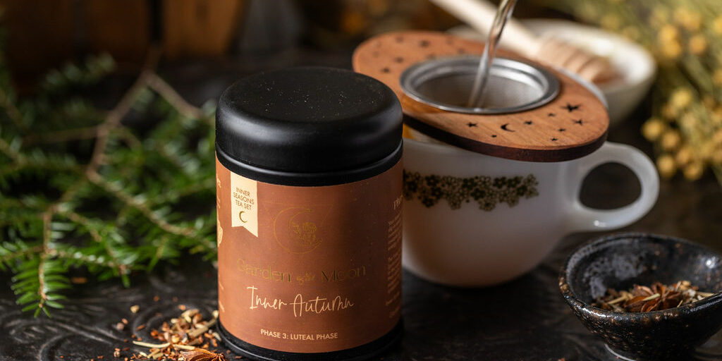 Celestial Tea Strainer and Inner Autumn organic herbal tea